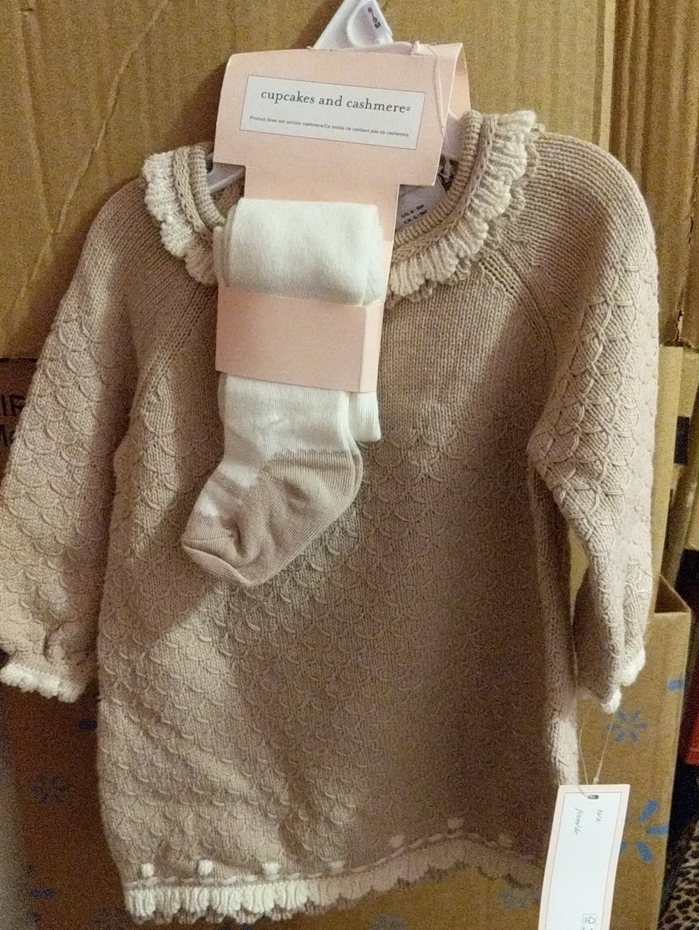 cupcakes & cashmere Beige Knit Sweater Dress 3-piece Set